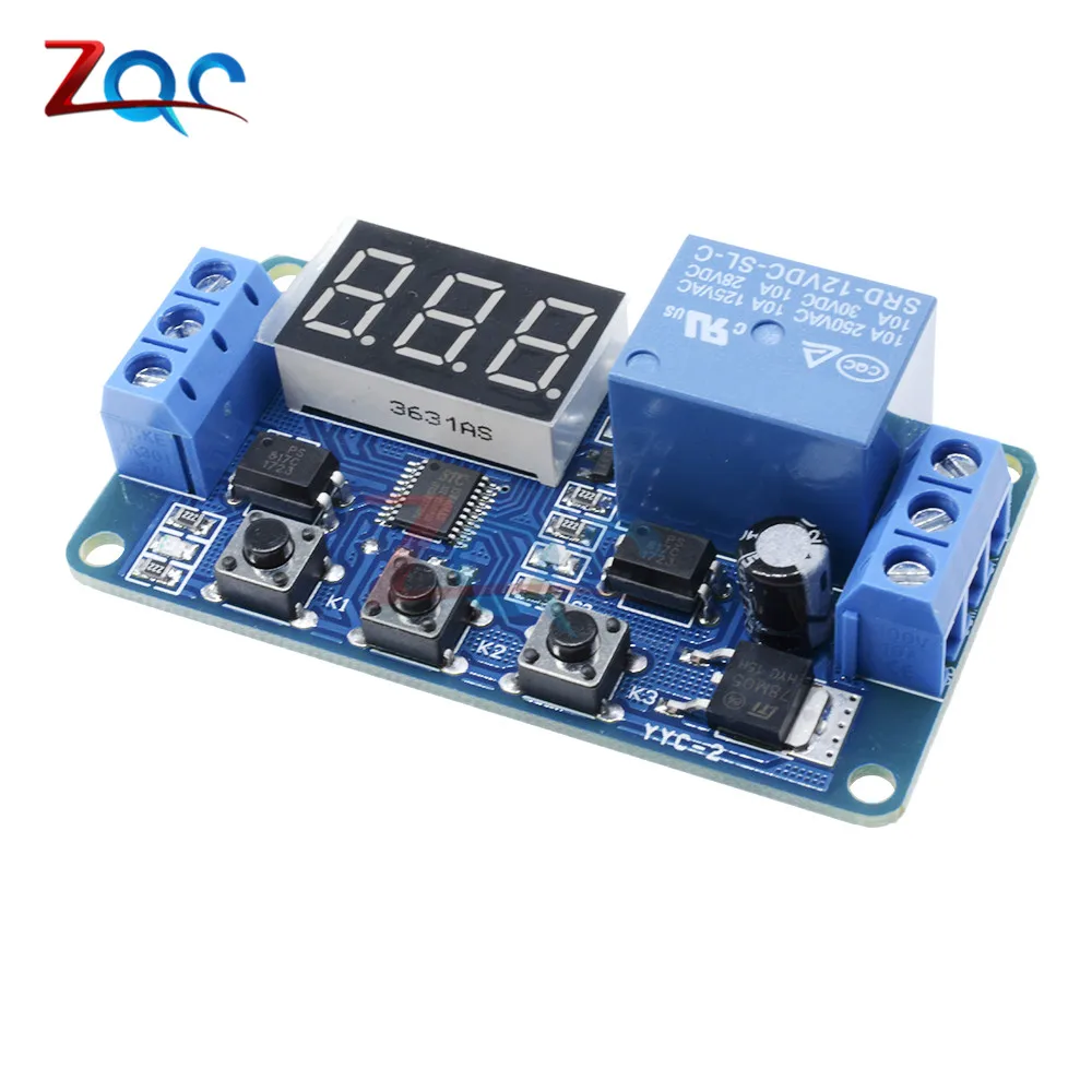 DC 5V/12V LED Digital Display Home Automation Delay Relay Trigger Time Circuit Timer Control Cycle Adjustable Switch Module