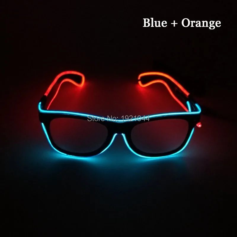 Multicolor Neon Light Glasses with Voice Controller, EL Wire Glowing Glasses, Party Decoration Supplies, 10 PCs