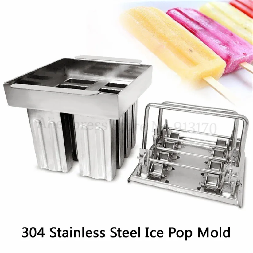 Ice Pop Mold DIY Popsicle Lolly Mould Durable Health 304 Stainless Steel 8pcs/Batch with Sticks Holder