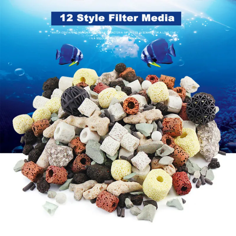 Aquarium Bio Filter Media Ceramic Porous Biochemical Filter Balls Fish Tank Nitrifying Bacteria Ring House For Water Cleaning