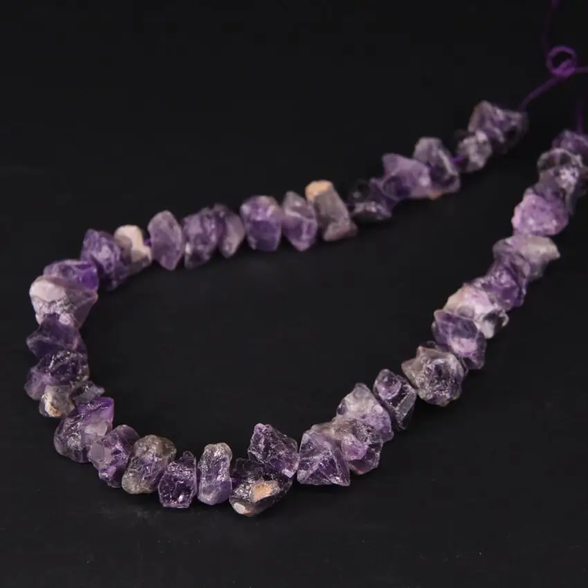 

15.5"/strand Raw Dark Amethysts Crystal Nugget Chips Loose Beads,Natural Purple Roug Quartz Stone Gravel Pendant Jewelry Making