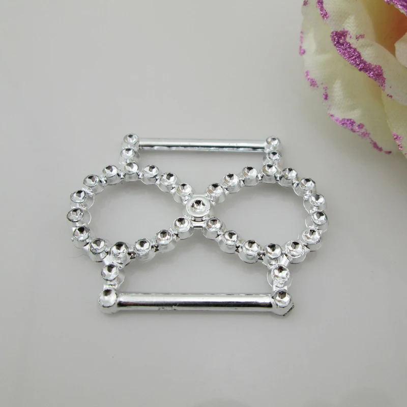 10pcs Gorgeous Rhinestone Buckle Wedding Supplies 24mm