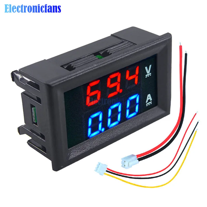 Mini Digital Voltmeter Ammeter DC 100V 10A Panel Amp Volt Current Meter Tester 0.56\