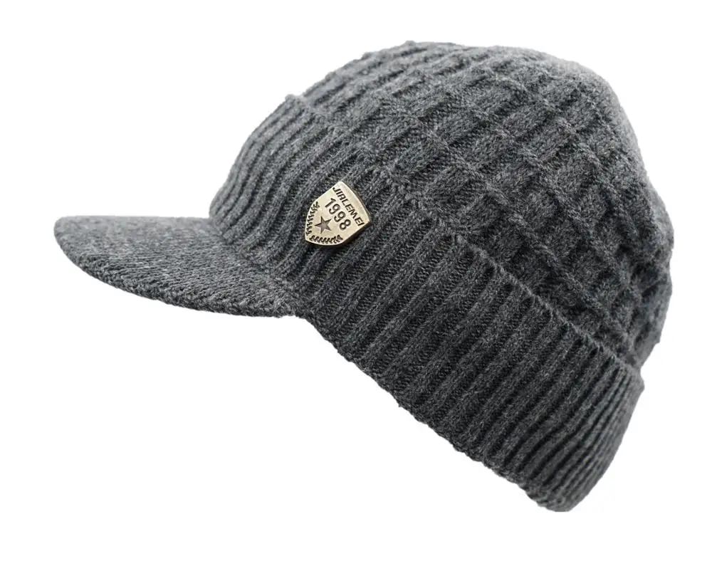 Connectyle – bonnet de tête de mort en tricot épais pour homme et femme, bonnet à manchette, doublure polaire, chaud, casquette de Ski, nouveauté