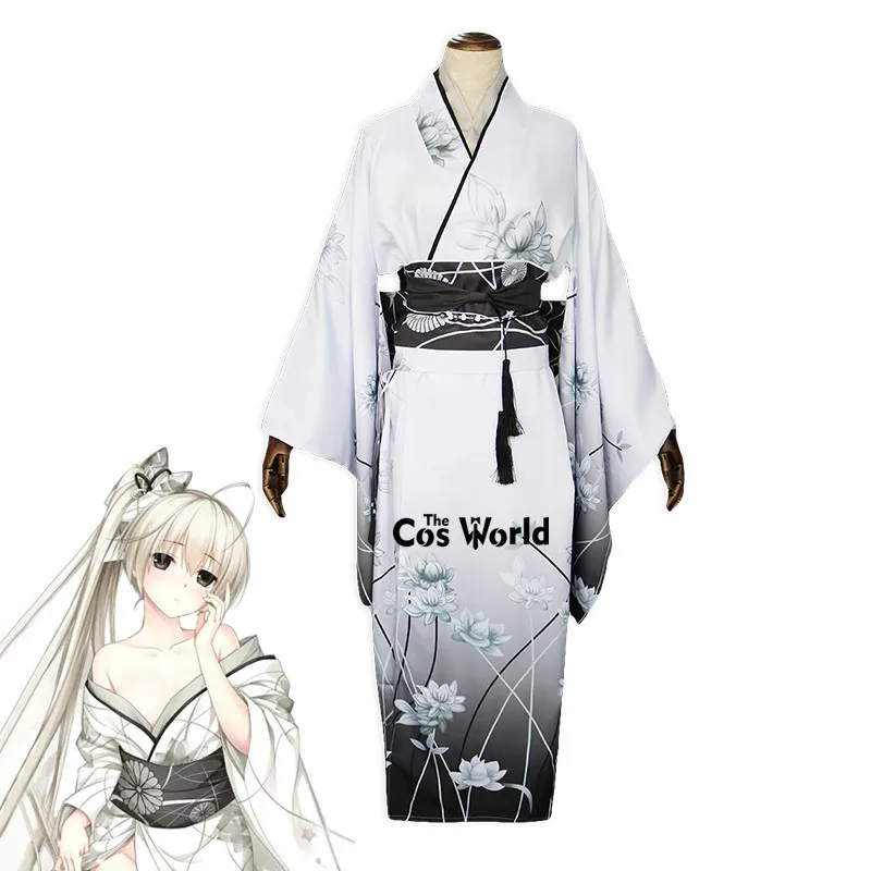 

Yosuga no Sora Kasugano Sora Summer Yukata Kimono Outfit Anime Cosplay Costumes