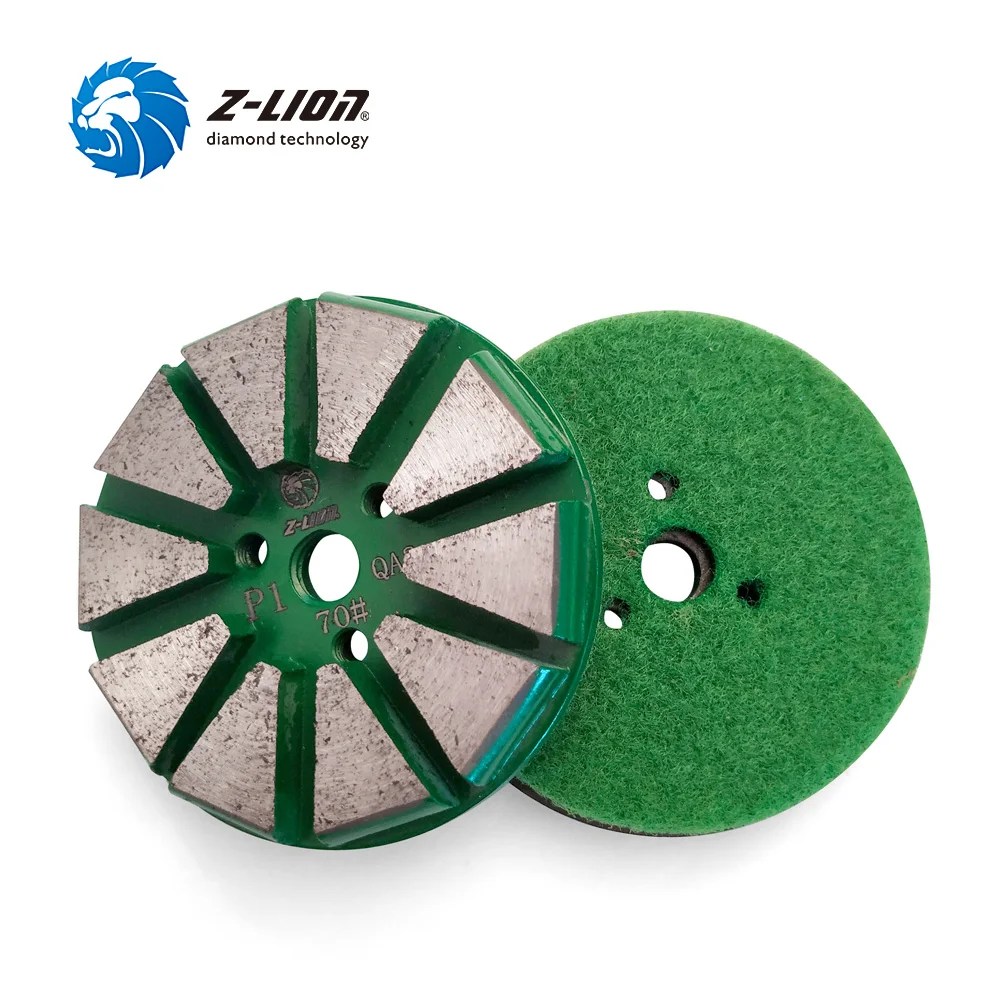 

Z-LION 3 Inch 1piece Diamond Grinding Pad Metal Bond Diamond Segments Concrete Floor Abrasive Tool Aggressive Grinding Disc