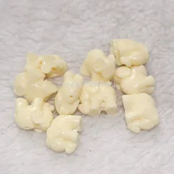 30pcs Cute elephant shape Small accessories like perforation do small pendant High imitation ivory beads 8mmx15mm