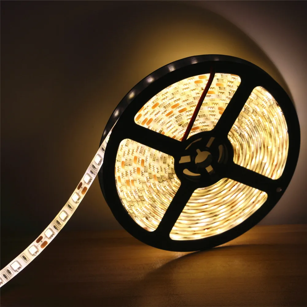 12V 0.5 / 1 / 2 / 3 / 4 / 5M 5050 60Leds/m Non-Waterproof / Waterproof Led Flexible Strip light Decoration Ribbon Tape Car Lamp