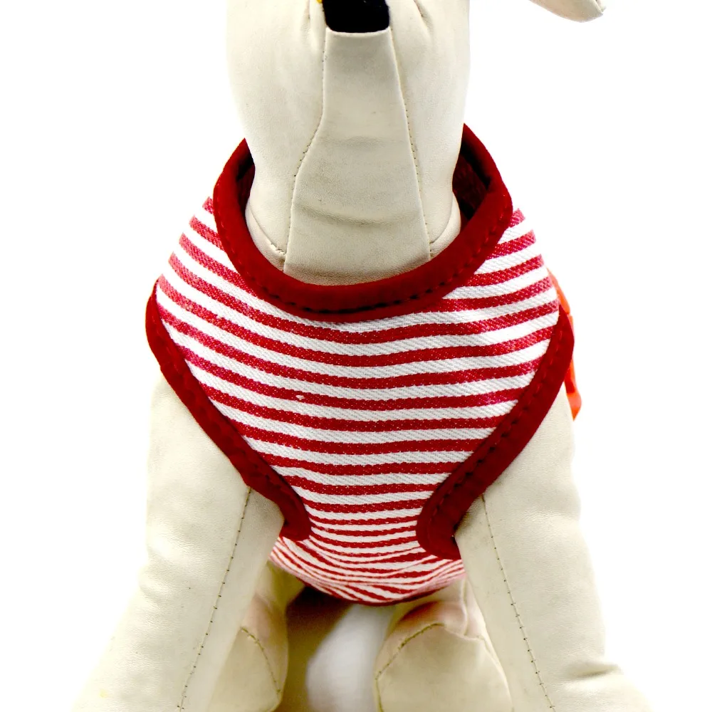 Classic Stripe Style Small Dog Harness Mesh Cloth Vest Pet Harness Dog Breathable Red Blue Color Adjustable XS S M L XL Size