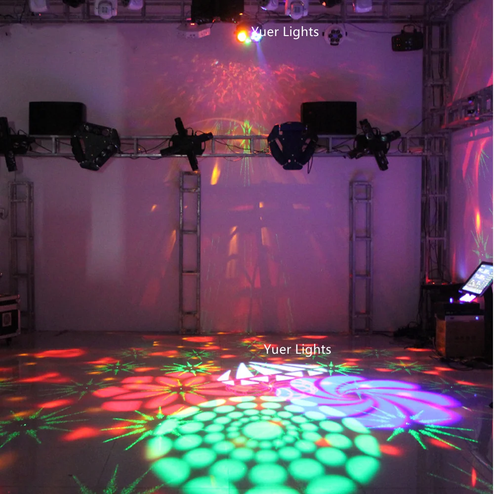 Magic Ball Laser Pattern Strobe 4 in1 LED Stage Light DMX 512 Sound Activated rotante Disco Ball Party Lights LED Strobe Light