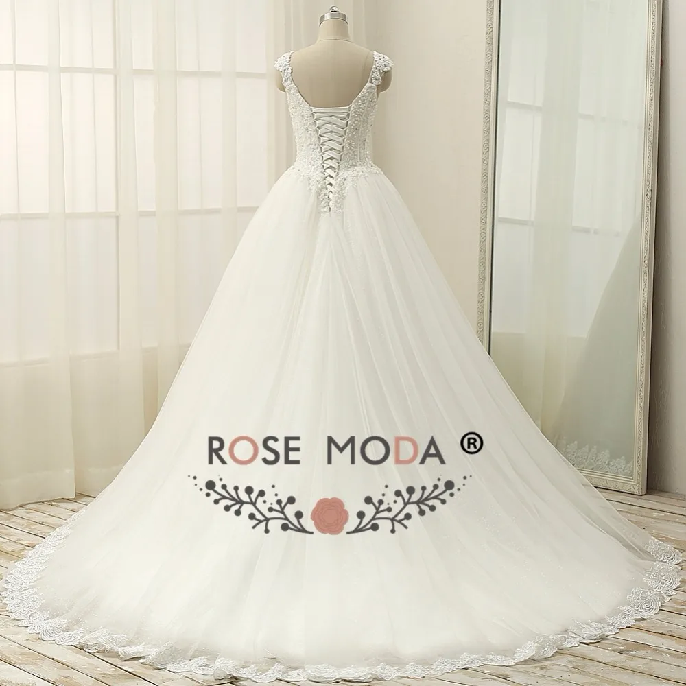 Rosa moda princesa laço vestido de casamento corset volta fotos reais