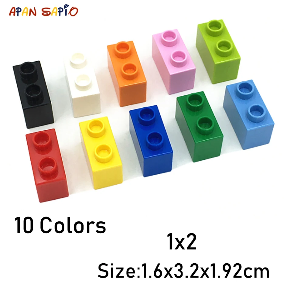 

Big Size Building Blocks High 1X2 Dot 12PCS/lot 10Color Educational Figures Brick Toys for Children Compatible with Brand