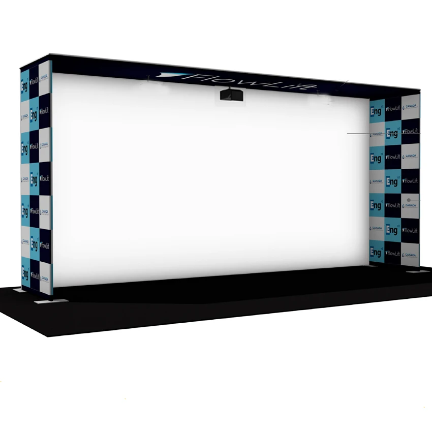 10ft portable projection screen tension fabric booth exhibit system kits trade show display backdrop wall