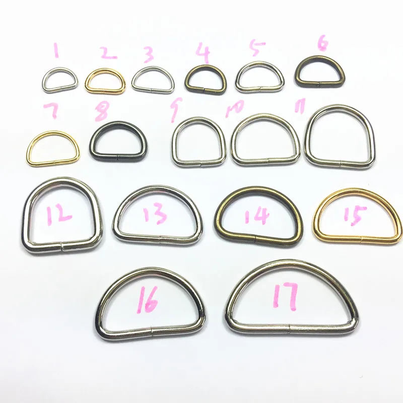 10pcs del Metallo Anelli di Dee per le NonWelded D anello Non Saldati Nichelato D-Rings Anelli di Nastri E Fettucce Reggette Borse accessori di