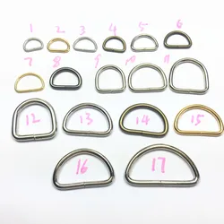 10pcs del Metallo Anelli di Dee per le NonWelded D anello Non Saldati Nichelato D-Rings Anelli di Nastri E Fettucce Reggette Borse accessori di abbigliamento Fibbia