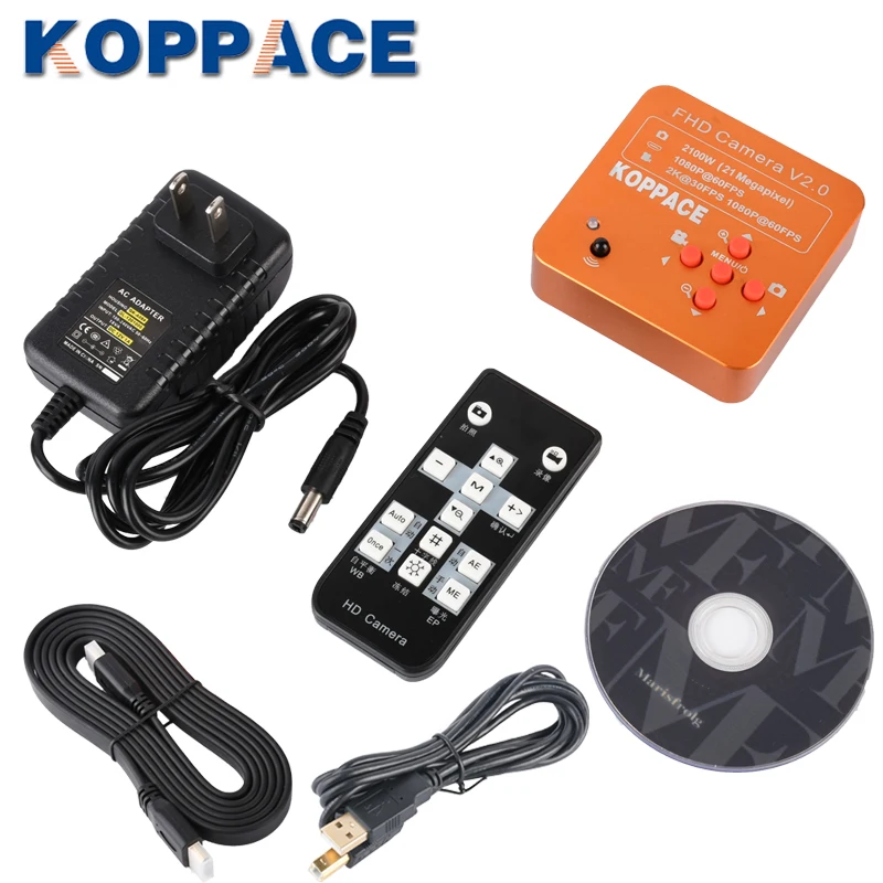 KOPPACE 21MP Industrial Camera 1080P 60FPS HDMI/USB Industrial Microscope Digital Camera Mobile Phone Repair Microscope Camera