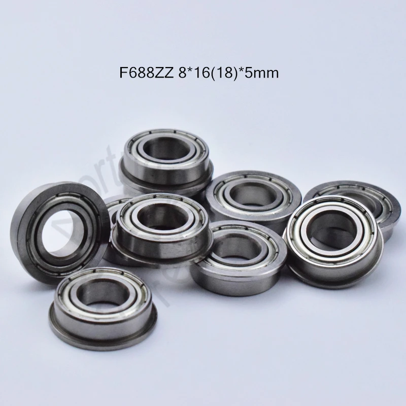 

F688ZZ 8*16(18)*5mm 10piece bearing free shipping ABEC-5 688 F688Z chrome steel deep groove bearing Edge bearing Flange bearing