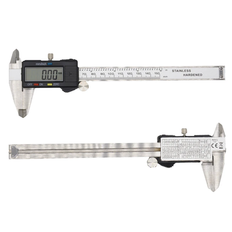 150 มม.ดิจิตอล vernier caliper ไมโครมิเตอร์ 6 นิ้วจอแสดงผลสแตนเลสโลหะ caliper เครื่องมือวัด