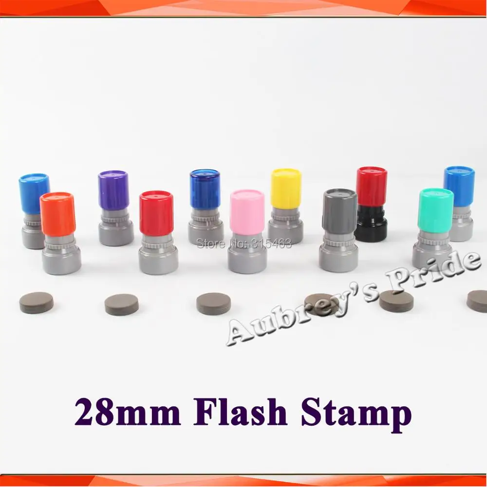 5Pcs Round HA 28mm Mix Color Holder plus Rubber Pad for Photosensitive Portrait Flash Stamp Machine