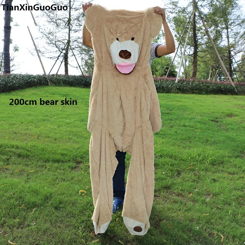 huge 200cm USA teddy bear plush toy skin, soft brown bear doll case , no fillings ,birthday gift b2749