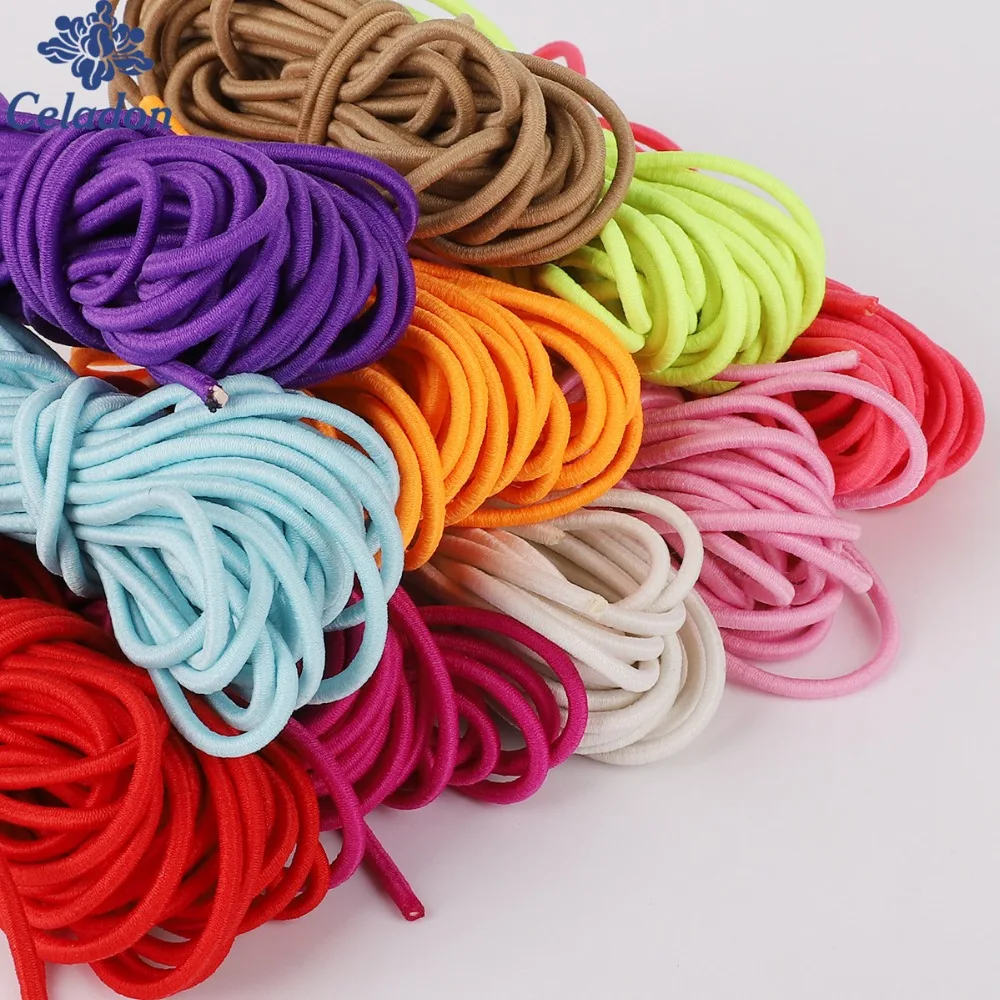 2.5mm 5Meters/lot Colorful High-Elastic High-Quality Round Elastic Rope Rubber Band Line Cord for DIY Jewelry Accessories Crafts