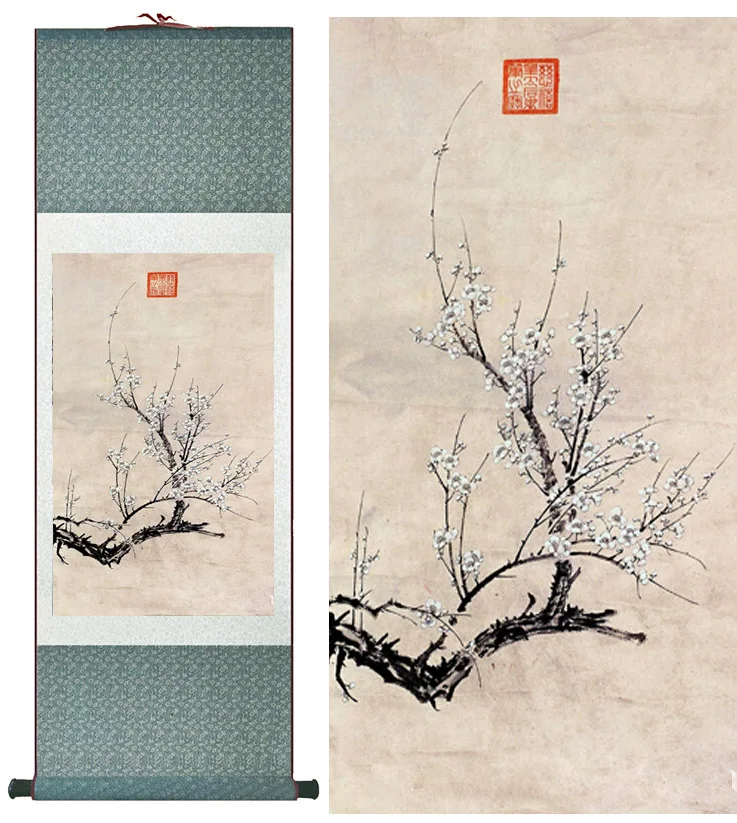 

plum blossom painting traditional flower painting Chinese flower picture In wash paintingPrinted painting