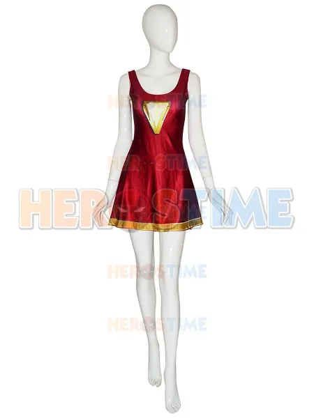 Shazam Family Mary Cosplay Costume 3D Print Spandex Zentai Bodysuit Cosplay Superhero Halloween Costume for Woman/Kids