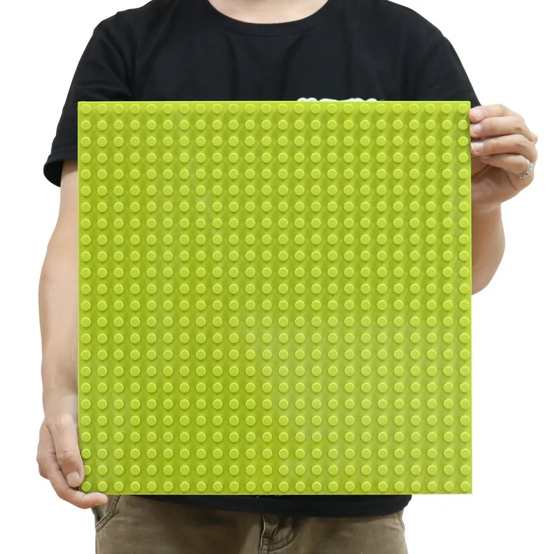 

768 Dots Big Bricks Base Plate 16*32 Dots 51*25.5cm Baseplate Big Size Building Blocks Floor Toys DIY Compatible Green Board