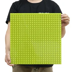 768 Dots Big Bricks Base Plate 16*32 Dots 51*25.5cm Baseplate Big Size Building Blocks Floor Toys DIY Compatible Green Board