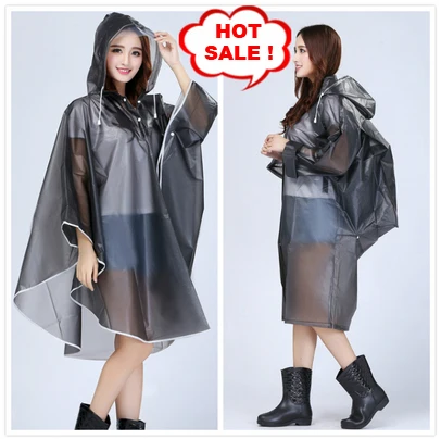 Women Transparent Raincoat Hooded Impermeable Poncho Plastic capa de chuva  Bicycle Rainwear Female Colorful EVA casaco de chuva