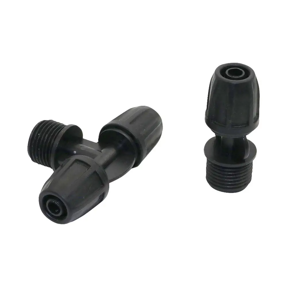 

2 Pcs 1/2" male thread to 8/11mm hose connector Garden Drip irrigation Hose splitters with lock nut watering Pipe fitting