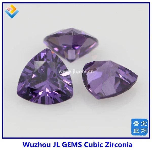 

(100pcs/lot) Free Shipping AAAAA High Grade Lab created 3mm-10mm light purple Trillion Cubic Zirconia Stone/CZ Gems for sale