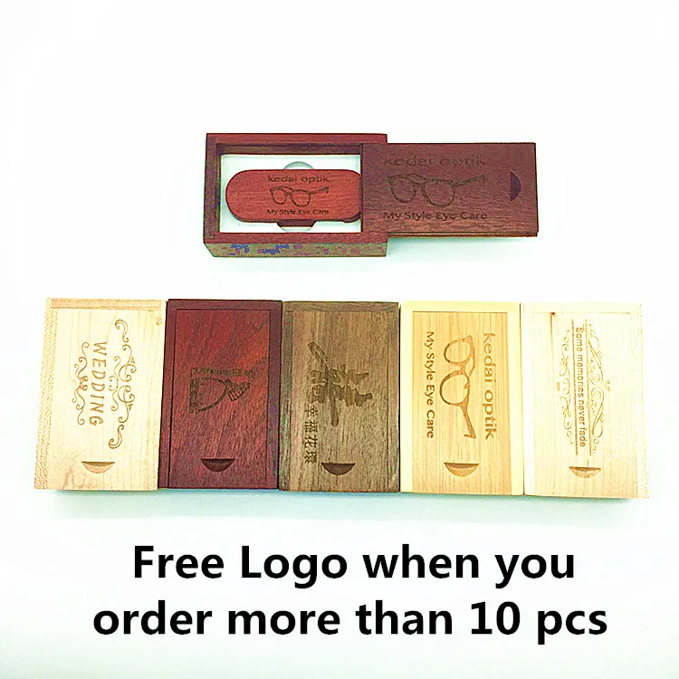 (OVER 10 PCS free LOGO) High Speed USB 3.0 wooden usb + box usb flash drive pendrive 16gb 32gb memory stick photography gifts