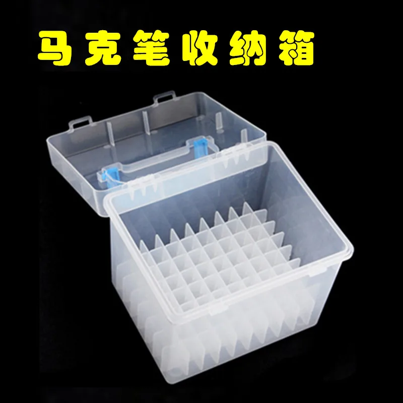 Mark Pen Special Transparent Box Compartment Box, Mark Pen Display Box, Hard Plastic Pencil Case 60 Colors 80 Colors