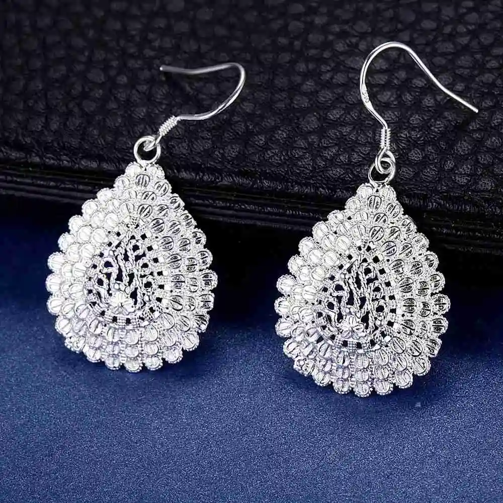 ES-AE418 Classic Silver Color Elegant Gorgeous Design Earrings For Women Wholesale Fashion Jewelry Costly Grape