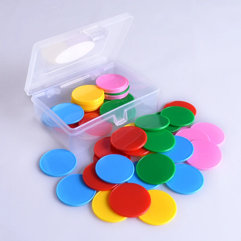 100pcs Children Counting Counter Colored Plastic Count Tools Kids Primary Math Addition and Subtraction Auxiliary Tool Souptoys