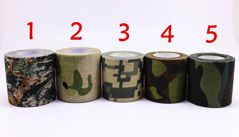 Camo Army Non Woven Cohesive Bandage Self Adhesive Camping Hunting Camouflage Tape 5CMx4.5M/Hunting accessories