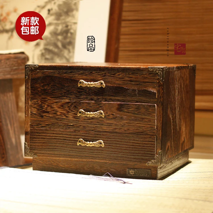 New shipping! Three solid wood tea cake box / burn Paulownia multilayer tea cake box / tea packaging box storage