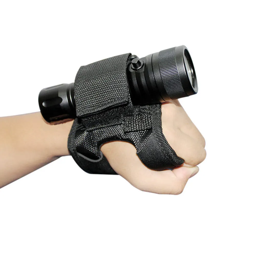 Outdoor Underwater Scuba Diving Dive LED Torch Flashlight Holder Soft Black Hand Arm Mount Wrist Strap Glove