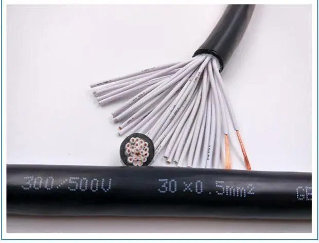 1M PVC Copper 0.5 square 40 core soft RVV Signal Wire OD 16.5MM Oxygen free copper core 300/500V cable