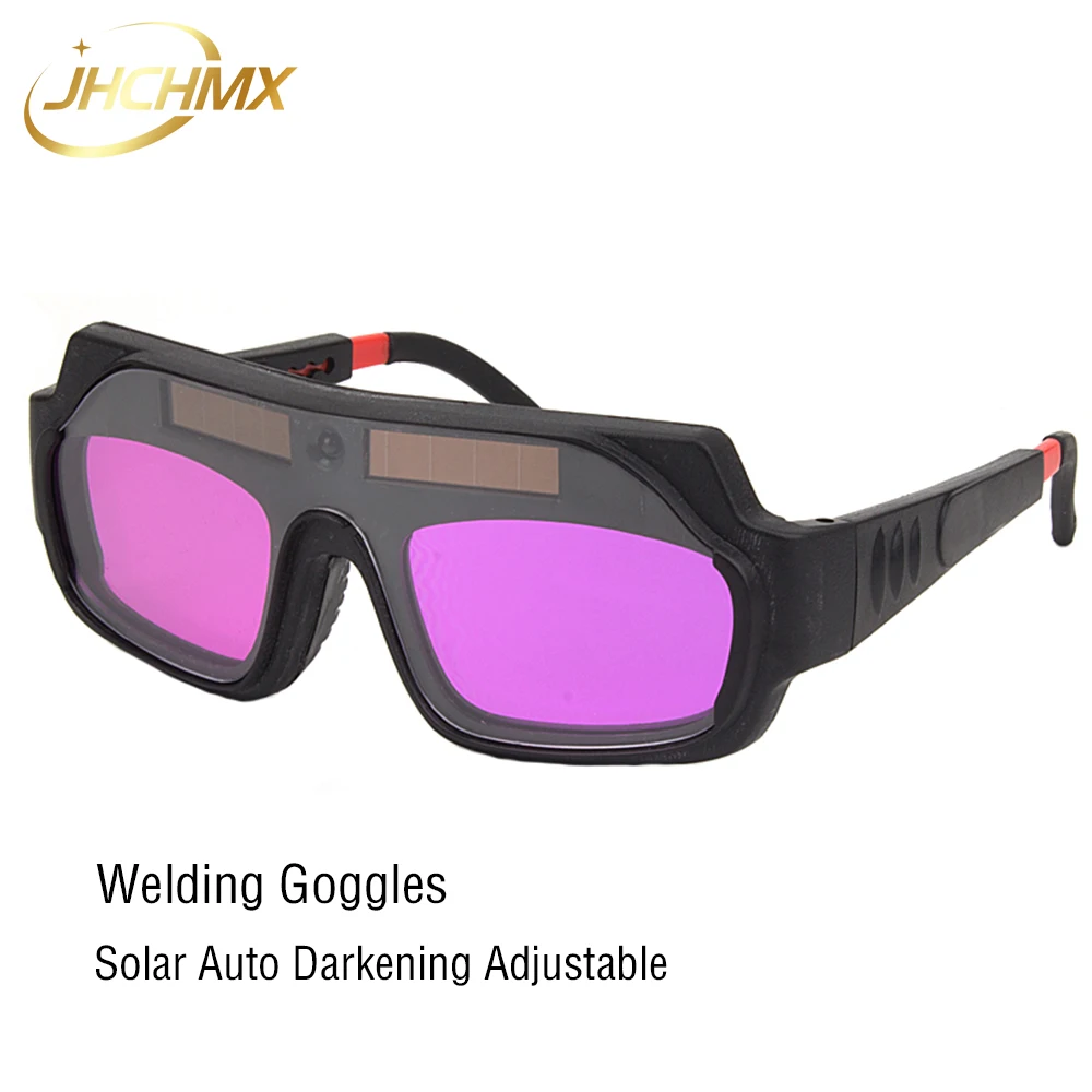 

JHCHMX Solar Auto Darkening Welding Goggles Welder Glasses Adjustable Arc PC Lens Welding Protection Goggle