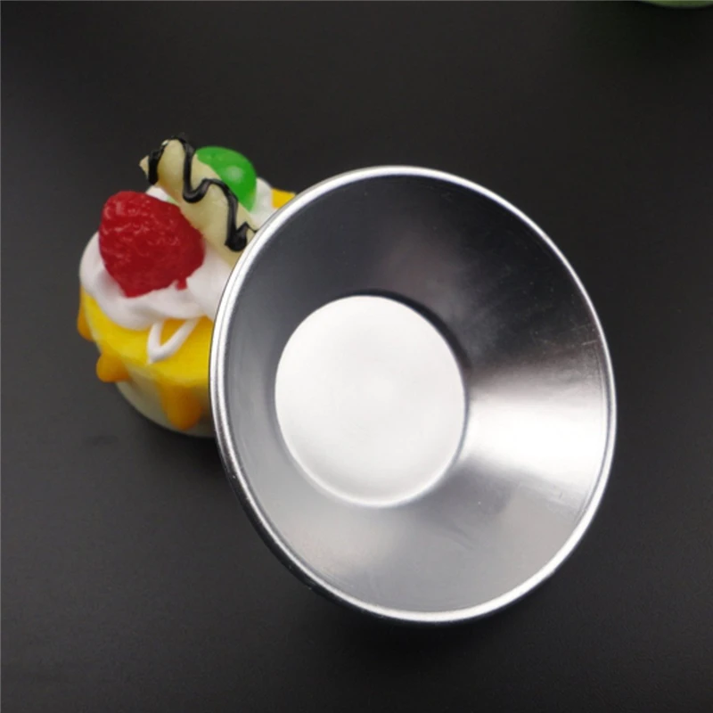 Aomily 6pcs/Set Silver Eggs Tarts Mold Mini Homemade Pie Quiche Baking Pan Cookies Pudding Mould DIY Baking Aluminum Alloy Tools