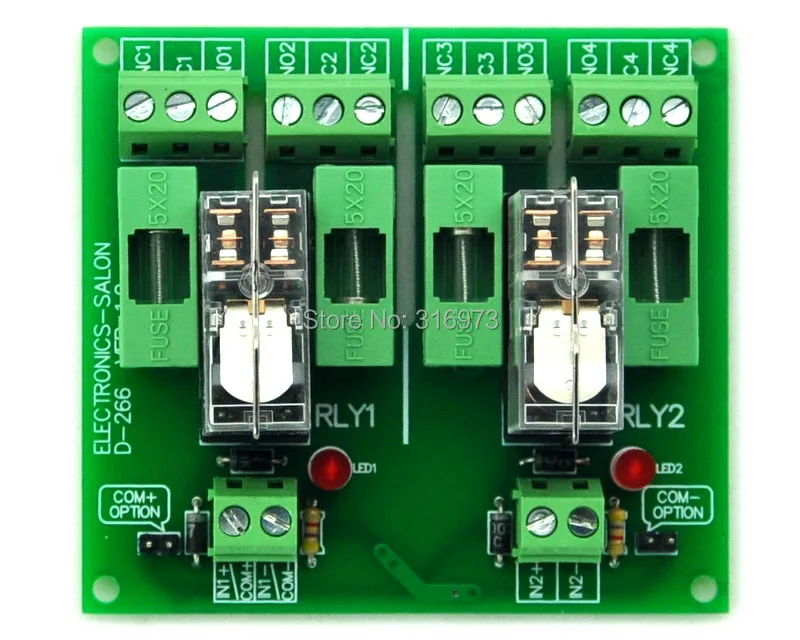 

Fused 2 DPDT 5A Power Relay Interface Module, G2R-2 12V DC Relay.