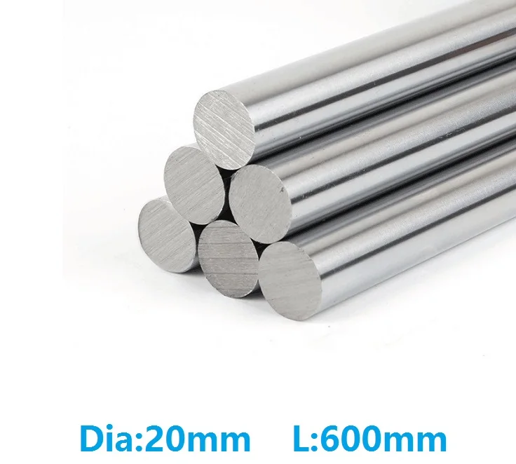 10pcs/lot 20mm linear shaft 600mm long 20x600mm chromed plated hardened shaft CNC router  steel rod