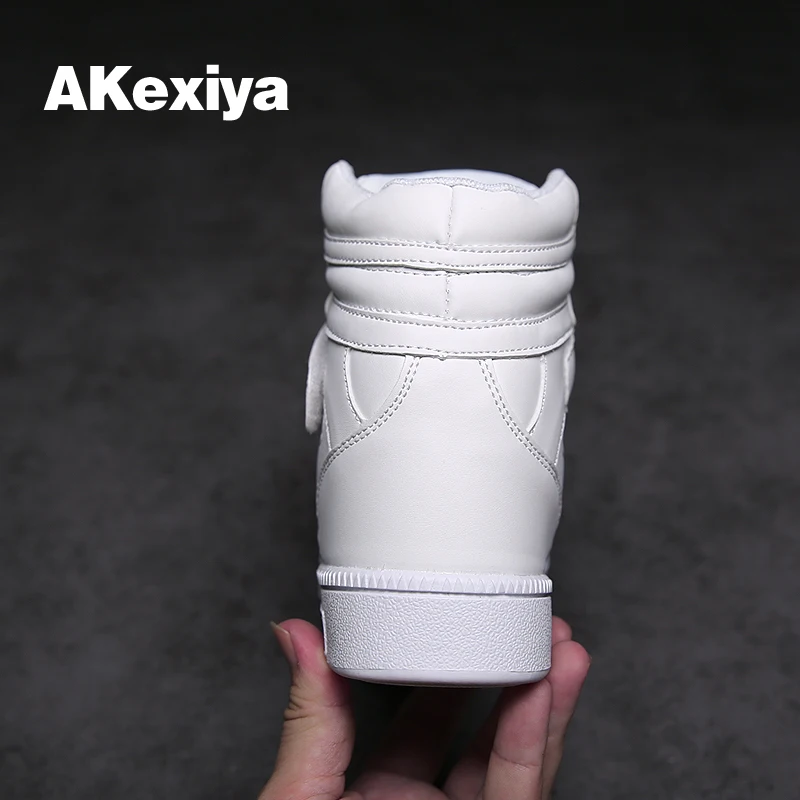 Akexiya New Spring Autumn Ankle Boots Heels Pink Shoes Women Casual Shoes Height Increased High Top Shoes For Adults SIZE 35-40