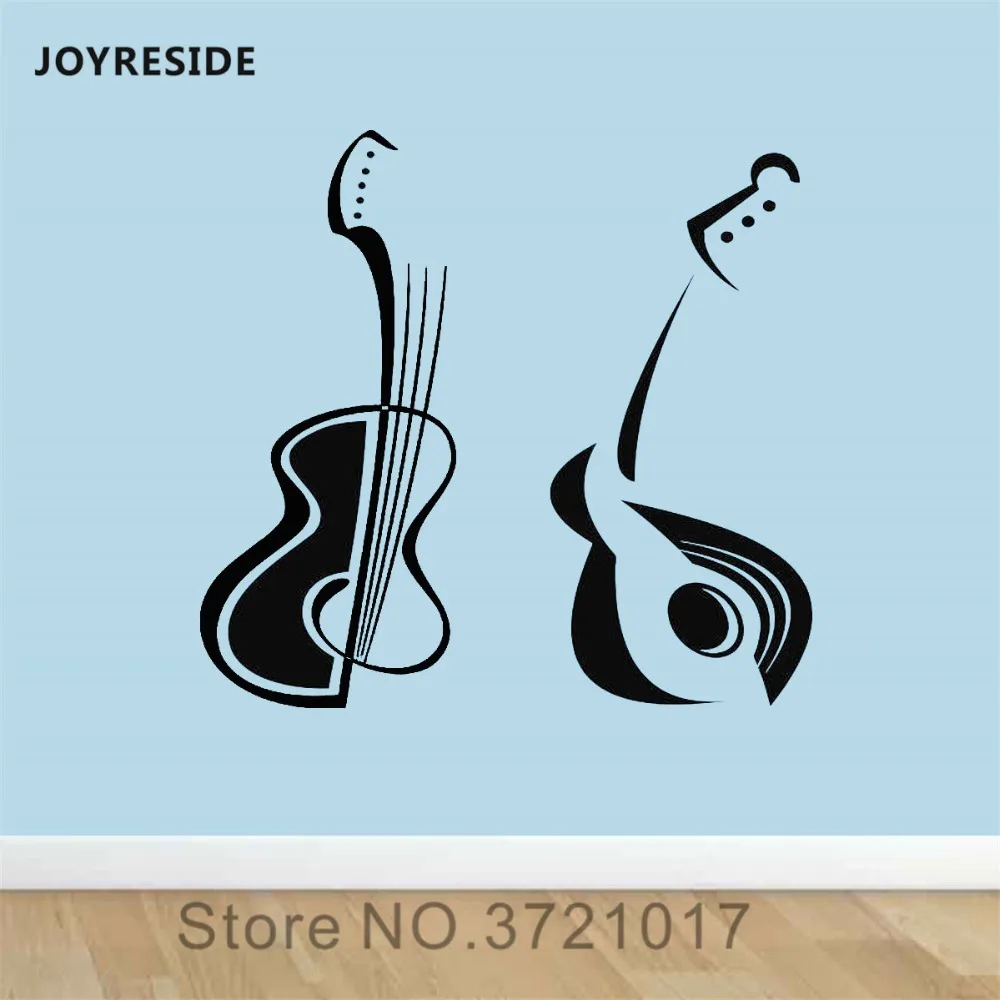 JOYRESIDE Music Melody Wall Guitarist Decals Vinyl Sticker Designs Kids Room Art Home Interior Bedroom Living Room Mural A1669