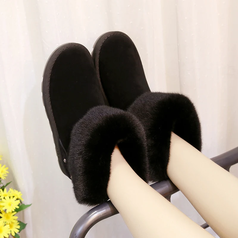 Winter Women Boots New Style Thickened Female Snow Boots Bottom Flat Warm Waterproof Women Snow Boots