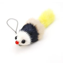New Cute Fluffy Squirrel Key Chain Women Genuine Mink Fur Pompom Toy Key Ring Mouse Pendant Keychain Bag Charms Trinket Gift