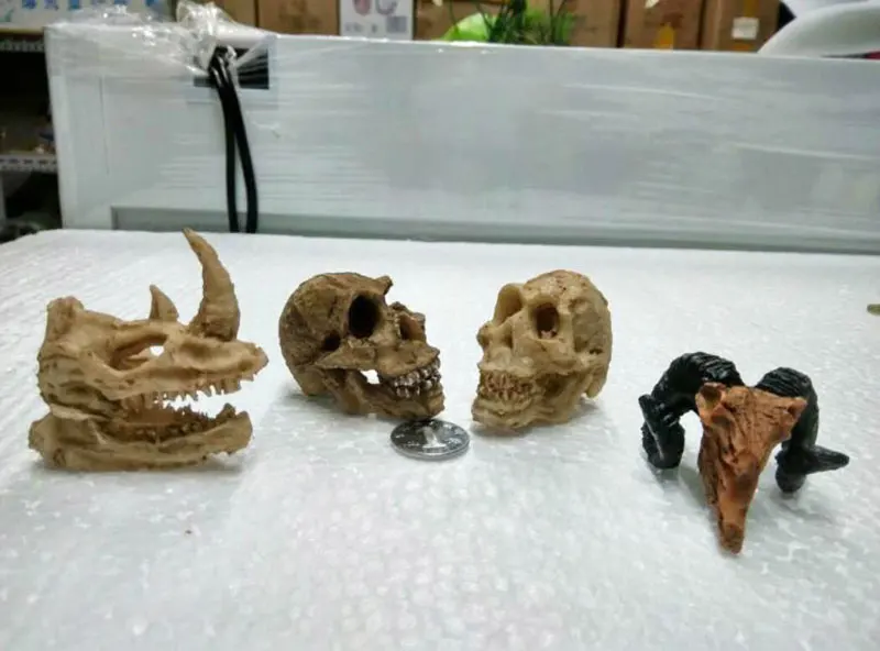 محاكاة تمثال منظر طبيعي زخرفة ، كهف الزواحف ، وحيد القرن الاصطناعي ، جمجمة راتنج الغنم ، ديكور حوض أسماك ، حوض أسماك #3
