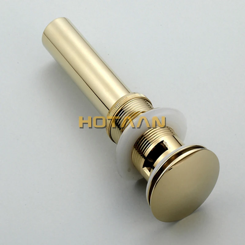 Hot Sale Wholesale And Retail Promotion Modern Golden Brass Basin Sink Drain Pop Up Waste Vanity Drainer basin waste